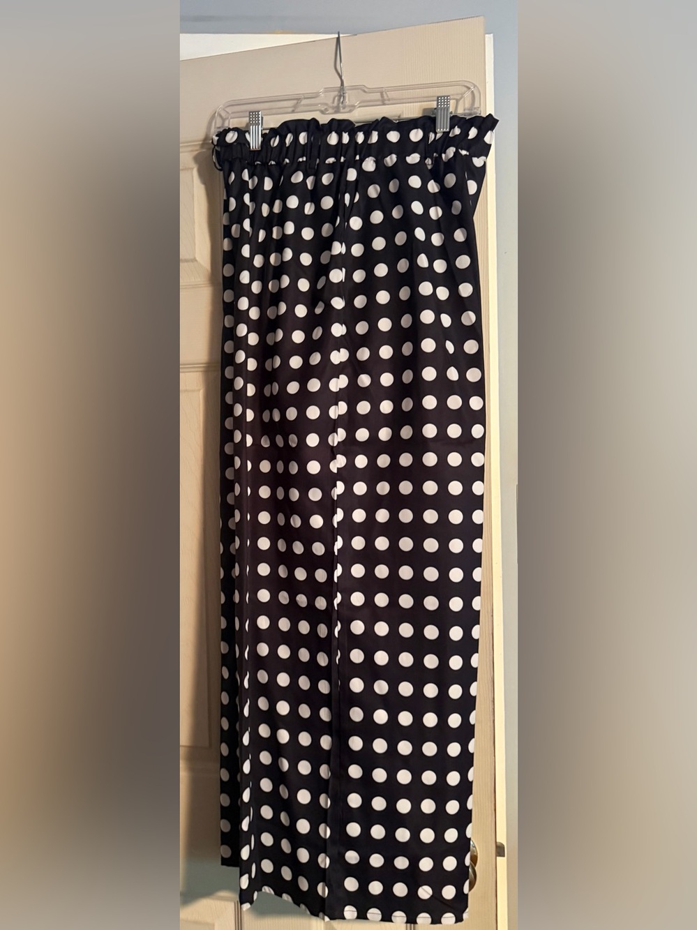 Black and White Polka Dot wide leg pants